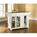 Modern Marketing Crosley Furniture Alexandria Solid Black Granite Top Kitchen Island In White Finish KF30004AWH